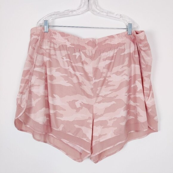 Athleta Pants - Athleta Women's Pink Camouflage Print Mesh Racer Run Shorts 4 Size 3XL Athletic